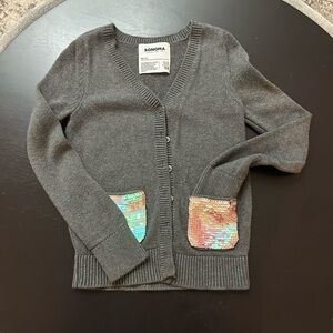 Sonoma Charcoal Cardigan with Iridescent Sequin Pockets